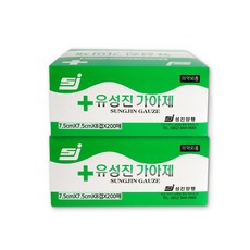 성진양행 유성진 가아제 중형 400매 + 지우개밴드 10매, 1세트