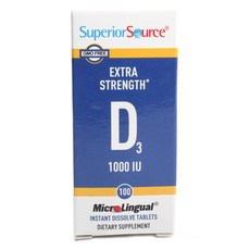 Superior Source 維生素D3錠 1000IU, 1個, 100 件