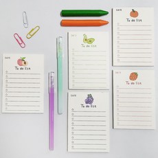 다온이미지 체크 메모지 과일 리스트