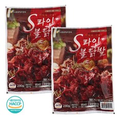 원앙에프엔비 S라인 무뼈불닭발 230gx2팩 (송이무뼈불닭발) 매운맛, 2개, 230g