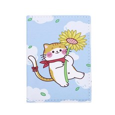 Caviotess 귀여운 고양이 강아지 여권 홀더 방수 가죽 커버 카드 케이스 여행 지갑 어린이 청소년 성인용 패턴 2 225533