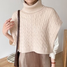 amorday 女款麻花織紋高領背心