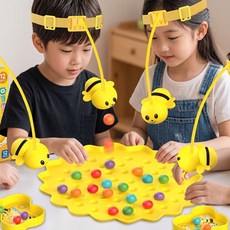 토이즈데이 배꼽 빠지는 꿀벌 구슬쟁탈전 보드게임 4인 파티게임 어린이 유아 가족 대결 액션 완구, 1개