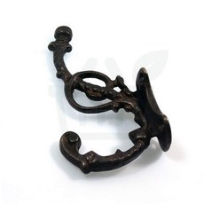 HG디자인 옷걸이 2단 벽걸이 후크 해마 모양 주물 황동 빈티지 엔틱 거치대 소품 열쇠 가방