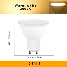 8PCS GU10 LED 스포트라이트 전구 AC220V 3W 6W 9W 12W 실내 조명 전구 설치가 용이함 주방 거실에 적합, 01 웜 화이트, 01 8개, 04 9w