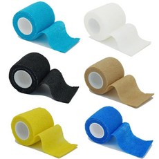 다채로운 운동 랩 테이프 자기 접착 성 탄력 붕대 Elastoplast 스포츠 보호대 무릎 손가락 발목 손바닥 어, 5cmX4.8m, Green-6pcs