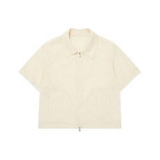 WACKY WILLY 우먼스 나일론 반팔 집업 점퍼 크림 183461