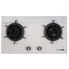 SAKURA 櫻花 G2922BG 雙炫火檯面爐 奶油杏色 雙口瓦斯爐 Schott玻璃面板, 天然氣, G2922BGC奶油杏