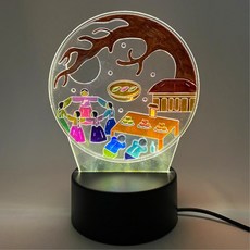 추석명절 전통풍습 LED아크릴 무드등만들기 장식소품 인테리어용 감사선물 돌봄센터