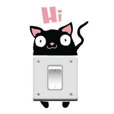 재미 있는 패턴 스위치 스티커 아이 방 거실 침실 장식 홈 데칼 만화 동물 고양이 개 비닐 벽화 예술, 14 3162