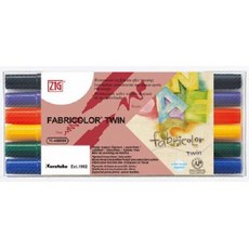 日本吳竹ZIG 雙頭繪佈筆6色套組，雙頭設計，色彩鮮明，適用於布料與紙張, 詳見包裝