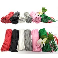 칼라타이 전선끈(철심0.45날개)30cm 250EA (6칼라)절단 무료배송/전선정리/포장전선끈/지주대고정/원예철사, 적색(빨강)