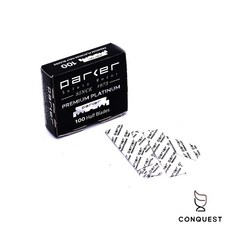 【CONQUEST】美國 Parker 頂級白金單刃刀片，直立式剃刀安全替換刀片，國際通用規格，一盒100入, 1個, 100