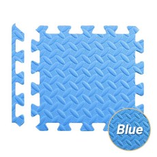 20PCS 카펫 퍼즐 매트 연동 방지 놀이 미끄럼 러그 거실 바닥 을위한, 4PCS, Blue 30x30cm