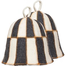 ASKOLD 울 사우나 모자 체크 무늬 사우나 액세서리 2개 - 남성용 여성용 사우나 모자 울 사우나 모자 반야 모자 남성 여성용 회색. 7 5/8