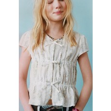 자라 ZARA 플라워 프린트 탑 - 크림 3153602712 971047