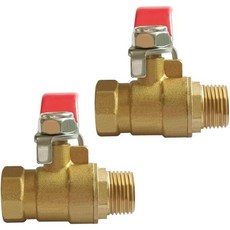 조이웨이우스 황동 볼 밸브 34 NPT 암수 나사 차단 파이프 피팅, 3/8" NPT, 2