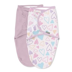Ingenuity SwaddleMe 오리지널 포대기 100% 면 수면 개선 및 놀라운 반사 진정 0-3개월 1.0 TOG 2팩 아기 포대기 담요 - 피카부 나무늘보, I Heart You 2-pack