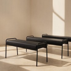 노블 벤치 편한 식탁의자 기능성 가죽 인테리어 철제 카페 벤치 1500, 노블벤치 1500 (블랙다리/블랙)