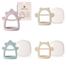 그린핑거 베베그로우 베어 손목 치발기, Bear치발기+케이스, Beige (베이지), 1세트