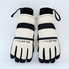 디브올 카드수납 스마트터치 방수 방한 스키 보드 커플장갑, 여성용 아이보리, 1개