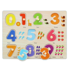 지니어스래빗 유아 원목 꼭지퍼즐 교구, 숫자, 1개, 10조각