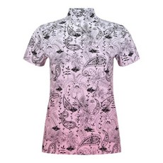 [파리게이츠(프)] 파리게이츠골프반팔티 NQC 521D1TI102_PK 여성 바니 페이즐리 모크넥 쿨링 반팔 티셔츠