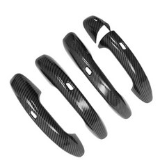 碳纖維紋 4孔摸門感應 帶燈孔 外門拉手蓋 黏貼式 硬殼 適用 17-23 W213 E200 E250 E300