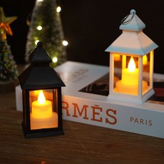 케이빌 LED 흔들리는 촛불 양초 랜턴 전자초 빈티지조명 무드등, 직선형 미니-블랙