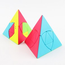 프리미엄 지니어스 피라밍크스 큐브 피라미드 삼각 매직 cube 특수 블럭 전문가 삼각형 트위스트 퍼즐 블록, R99740G, 1개, 혼합색상, 1개