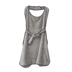 寵物珊瑚絨圍裙式浴巾 超吸水速乾 寵物清潔擦澡神器, 灰色, 1個