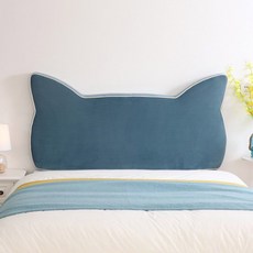 블랙 슈퍼 프레임 대형 간이 침대틀 침대 슈퍼싱글 침대프레임 귀여운 고양이, 11. 135X80X8CM 블루 + 헤드