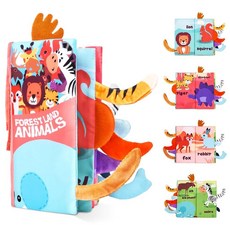 Vicloon Soft Cloth Books 0-6개월 고대비 감각 아기 장난감 - 엎드려 있는 시간 목욕 주름 삑삑이 세탁 가능 씹을 수 있음 무독성 조기 교육