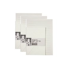 미네끄네 내마음을 담는 편지지 크라프트지 고급지, 화이트라인중, 3개