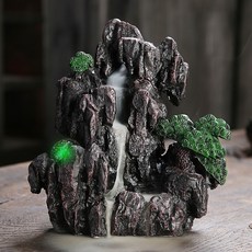 樹脂高山流水LED燈倒流香爐擺件, 深山流水燈