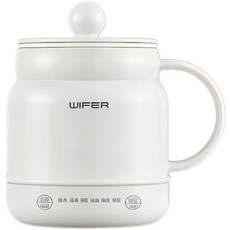 WIFER 多功能電煮杯 迷你便攜燒水燉煮鍋, 電煮杯-奶白色【濾網款】:1個