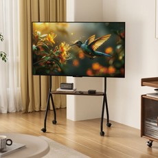 慢慢家居 32-75吋 可調高度移動電視架, 1個, 移動電視架 胡桃木