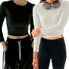 젝시믹스 여성용 기능성 긴팔 크롭탑 +티에리양말증정