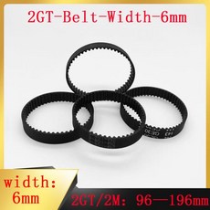 호환 GT2 동기 타이밍 벨트 3D 프린터 폭 6mm 고무 씰 2GT 간격 2mm 98-196mm, 01 6mm, 01 1 개, 08 160MM