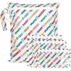 범킨스 방수 물티슈 및 포장 파우치 TSA 항공사 준수 아기용 팩 여행 수영복 천 기저귀 펌프 부품 체육복 세면도구 어린이집 지퍼백 4개 오션 라이프 블루, D1 Mickey Varsity-4