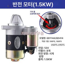 스타트모터 스타터 발전기용 트랙터 전용 가솔린, 기본 모델명/품번, 역회전 모터 1 . 5KW