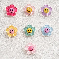 스마일꽃 3개입 네일파츠 9x9mm 젤네일아트재료, 스마일꽃 네일파츠/ 3개입, 퍼플 9x9mm (799)