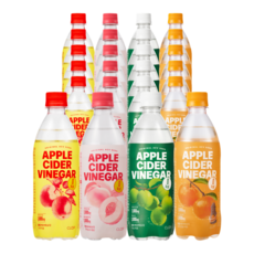 클룹 애사비소다 4종 세트 (사과+신비복숭아+매실+감귤), 24개, 500ml