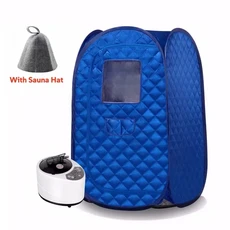 휴대용 스팀 사우나 전신 개인 홈 스파 접이식 텐트(3L 및 1000W 증기 발생기 포함), 04 Blue Set