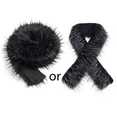 편안한 인조 모피 트리밍 모피 리본 테이프 DIY 의류 재봉 공예 의상 장식용, Black