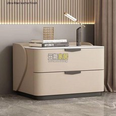 實木床頭櫃臥室家用新款床頭櫃輕奢風極簡輕奢意式床邊櫃免組裝床頭櫃床邊櫃窄櫃夾縫櫃收納櫃, 咖色,60寬*40深*50高-半實木, 1個