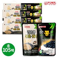 삼육두유 [무료체험5팩] 삼육 검은콩 볶은귀리두유 60팩 + 검은콩과칼슘 45팩 (총 105팩), 190ml, 105개