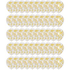 아트포유 컨페티 풍선 세트 30cm, 50개, 옐로우 골드