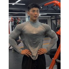 주짓수 도복 남성용 머슬핏 상의 하프집업 헬스 트레이닝