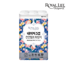 로얄라이프 네이쳐 3겹 화장지, 27m, 30롤, 1개
